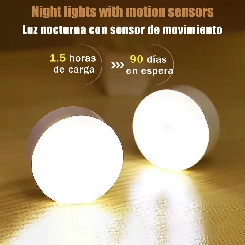 Outdoor Lighting With Sensor - USB Rechargeable LED Night Light with