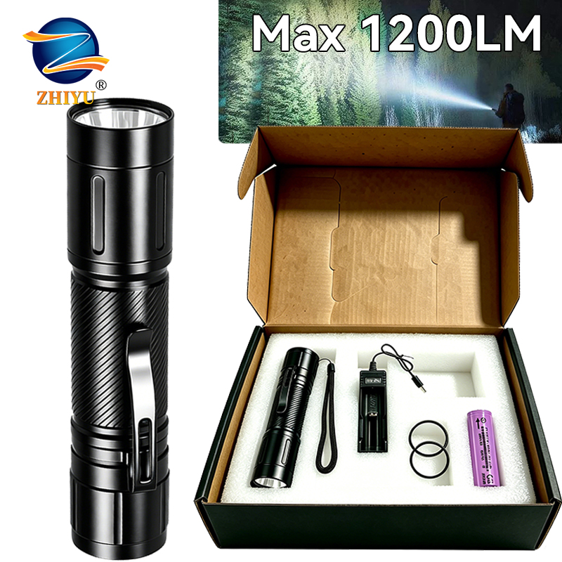 Outdoor Lighting Battery - 1200LM Fixed Focus LED Flashlight Powerful