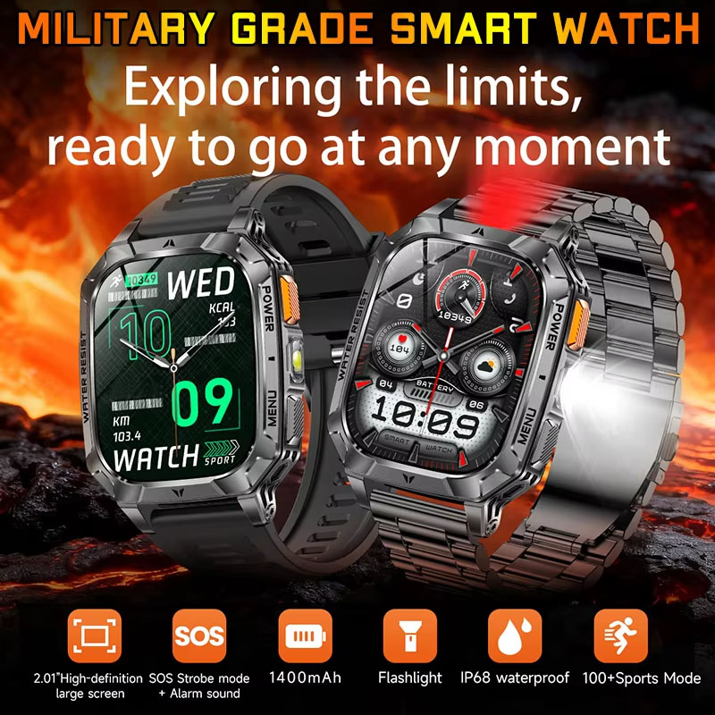 Outdoor Lighting For Steps - 2026 New Hot flashlight Men Smartwatch