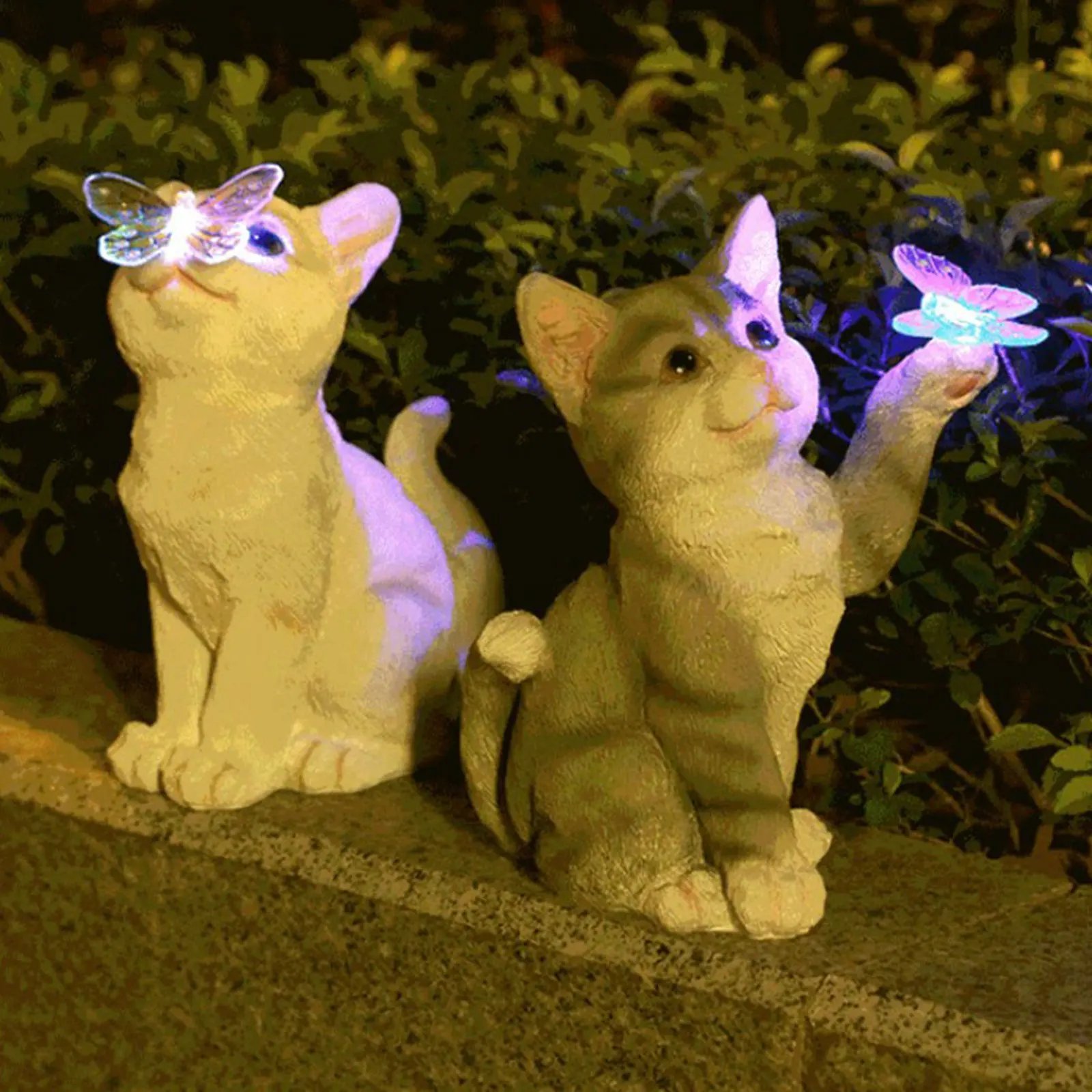 Outdoor Lighting Under Pergola - Outdoor Cat Sculpture Figurine Pendant Garden