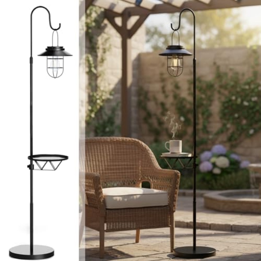Solar Floor Lamp with Table, 6 - Outdoor Lighting Patio ulasan dan harga