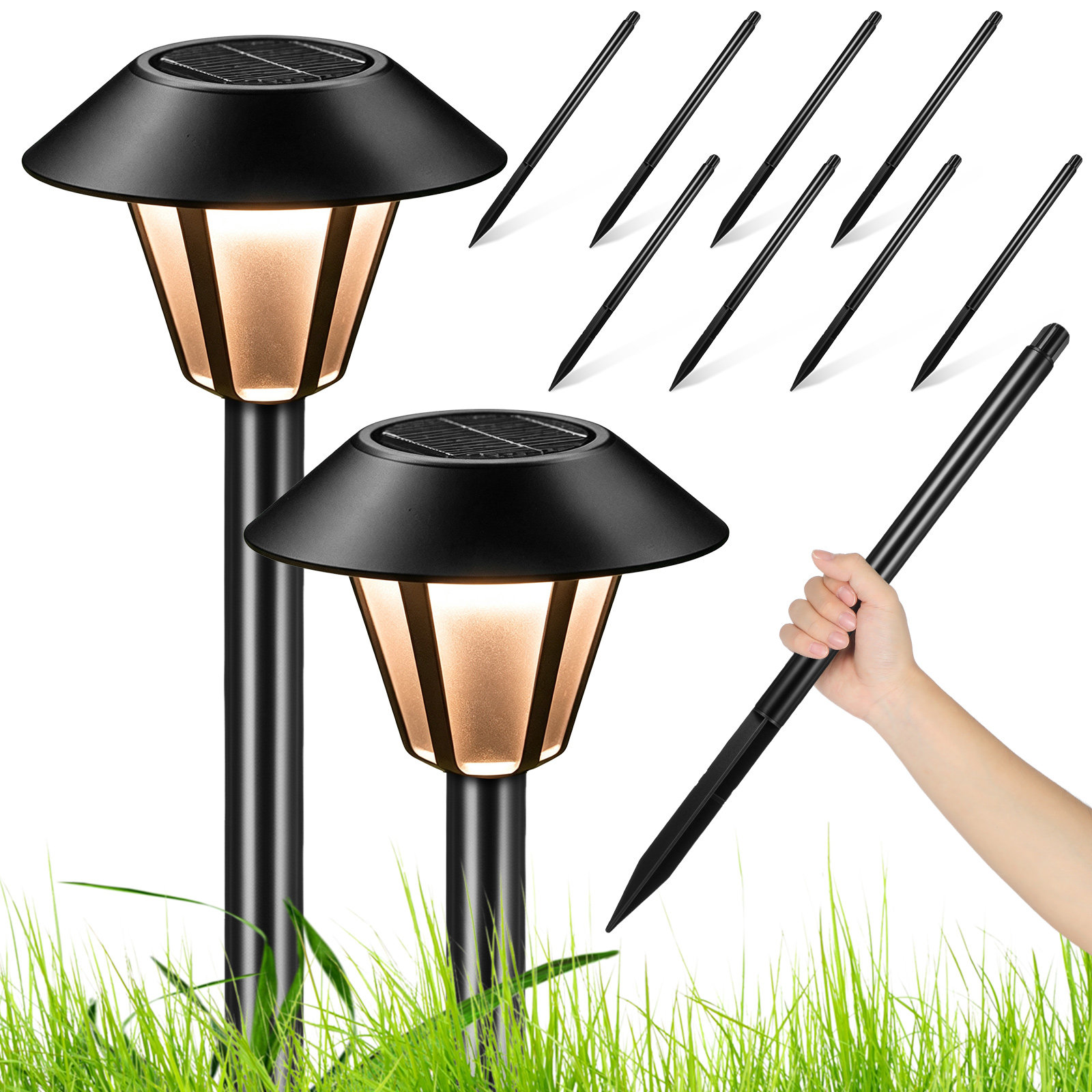 8Set Solar Light Stakes Black  - Outdoor Lighting And Landscape ulasan dan harga