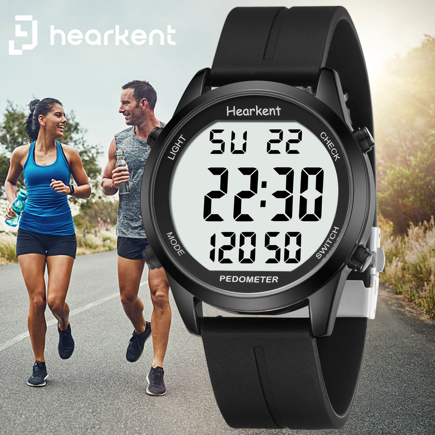 Hearkent Pedometer Watch Men/W - Outdoor Lighting For Steps ulasan dan harga