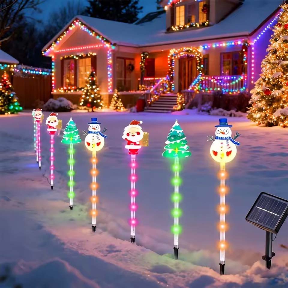 1Set of Solar Santa Claus&Chri - Outdoor Lighting Tree ulasan dan harga