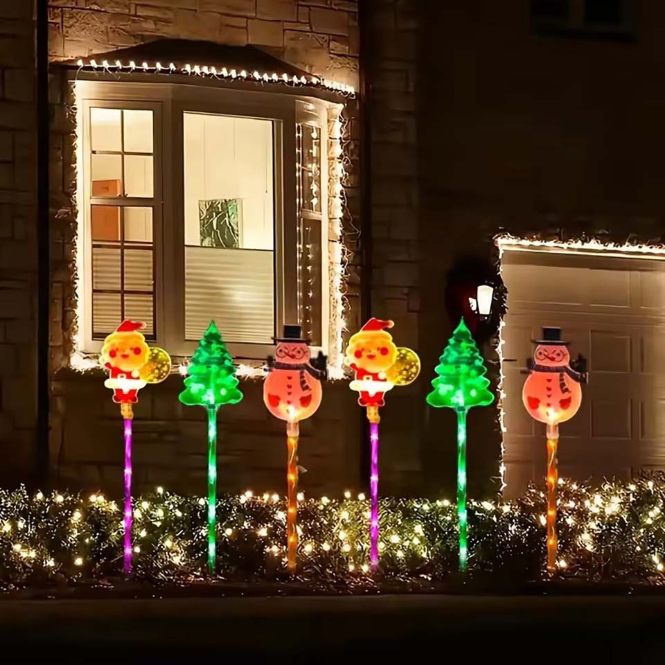 1Set of Solar Santa Claus&Chri - Outdoor Lighting Tree ulasan dan harga