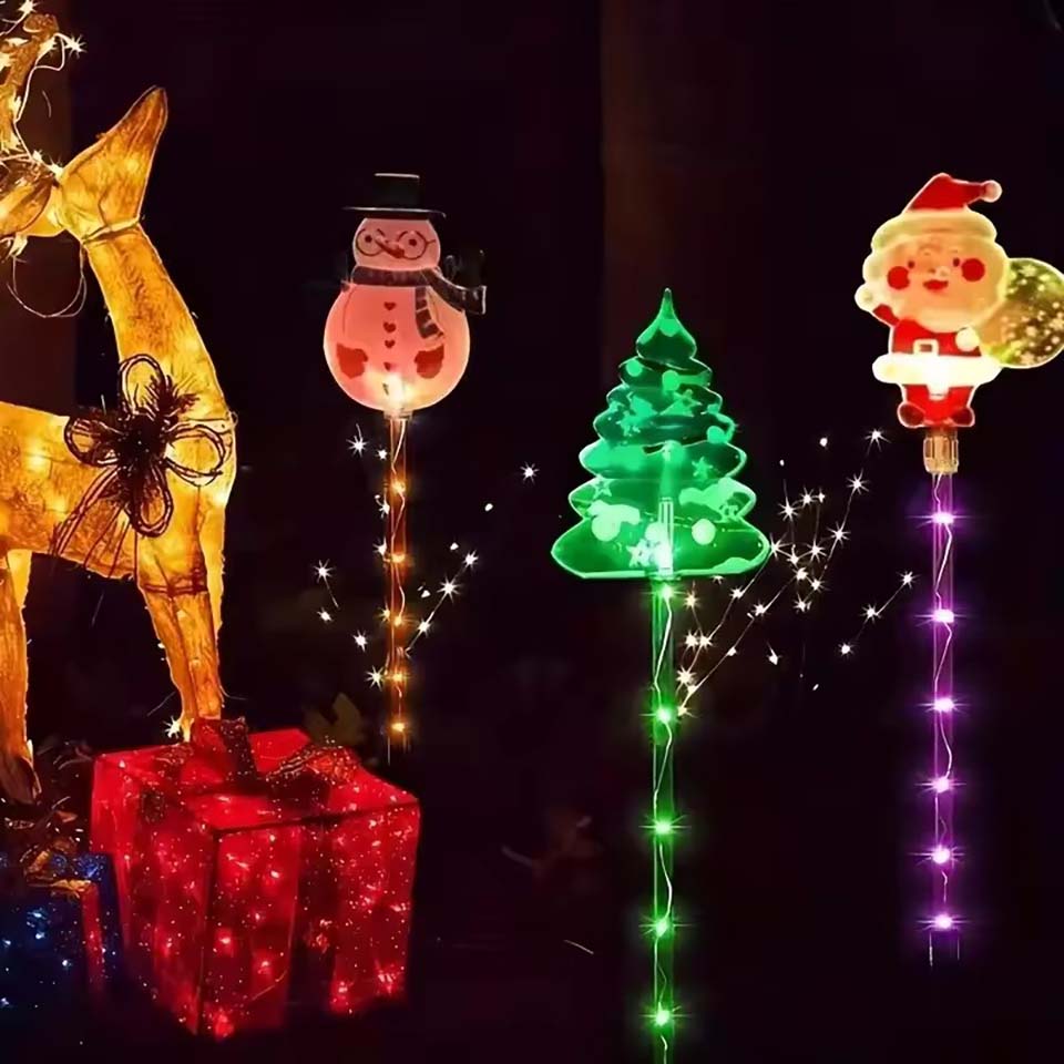 1Set of Solar Santa Claus&Chri - Outdoor Lighting Tree ulasan dan harga