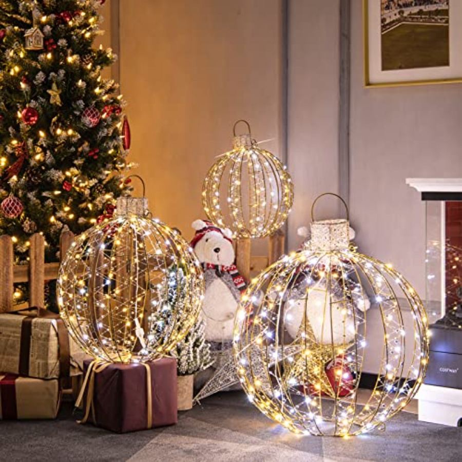 3 PCS Christmas LED Ball Light - Outdoor Lighting Tree ulasan dan harga