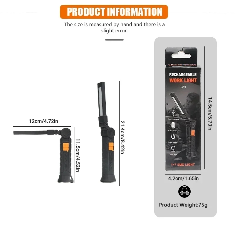 Portable COB LED Flashlight Re - Outdoor Lighting Battery ulasan dan harga