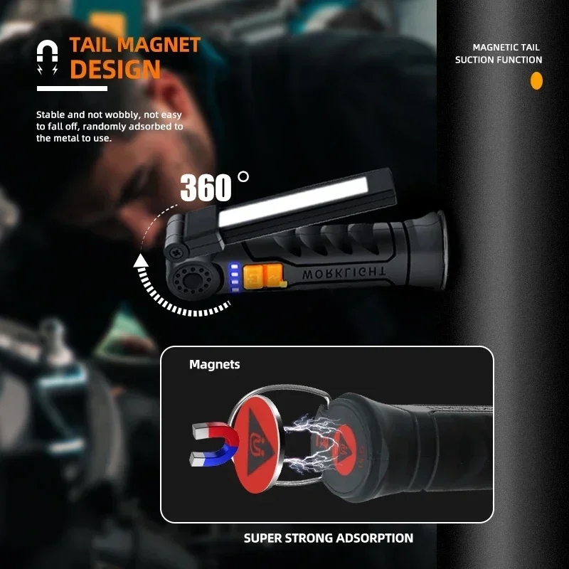 Portable COB LED Flashlight Re - Outdoor Lighting Battery ulasan dan harga