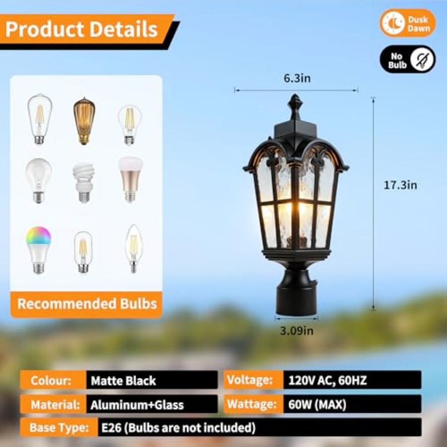 Sensor Outdoor Post Lights Wat - Outdoor Lighting Battery ulasan dan harga