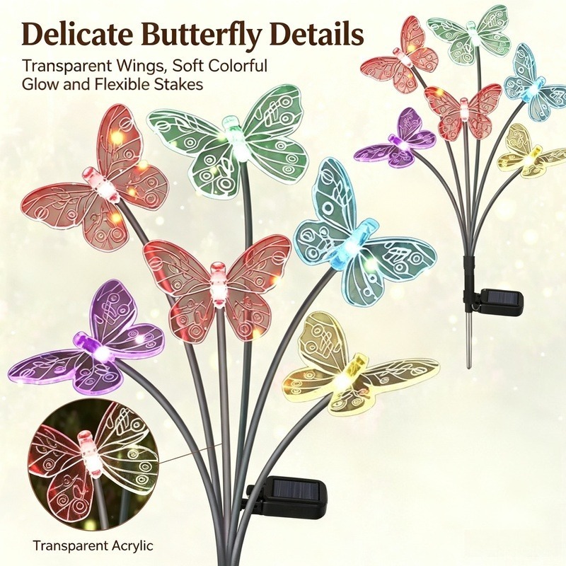 Solar Powered Butterfly Lights - Outdoor Lighting Battery ulasan dan harga