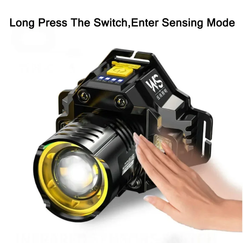Rechargeable Powerful LED Head - Outdoor Lighting With Sensor ulasan dan harga