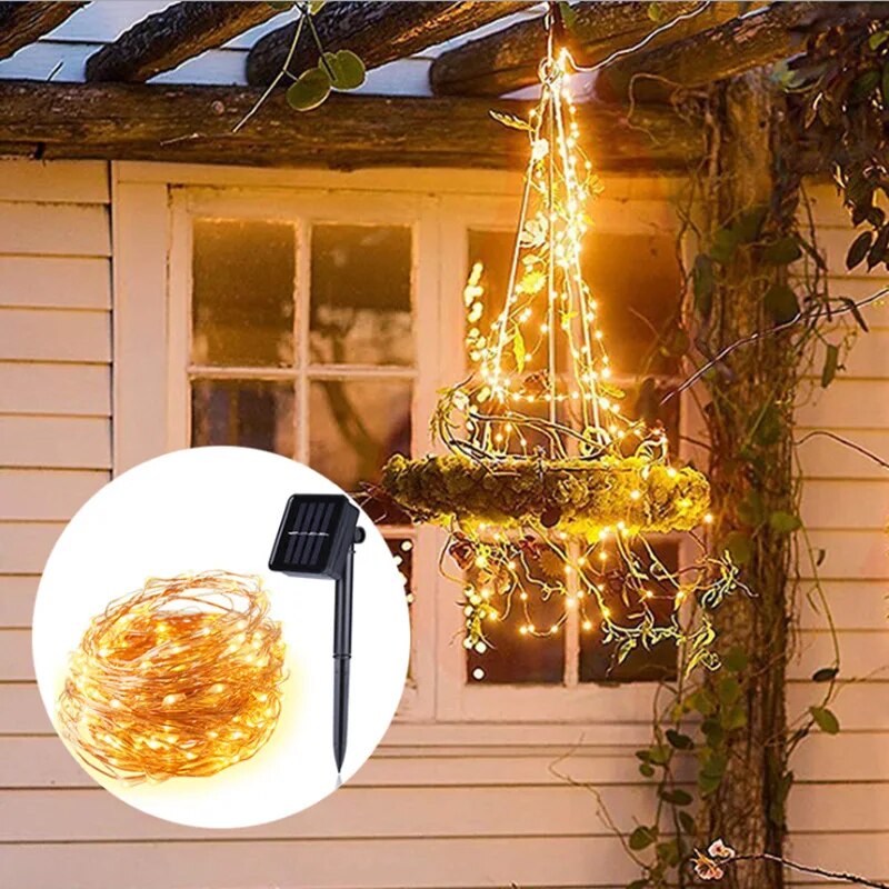 100 LED Solar Fairy Waterproof - Outdoor Lighting Under Pergola ulasan dan harga