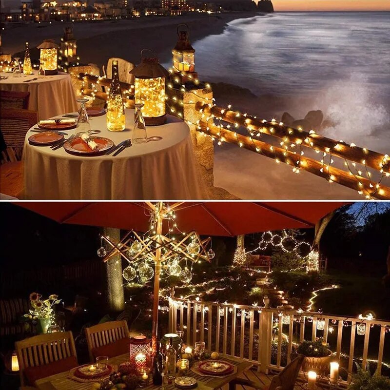 100 LED Solar Fairy Waterproof - Outdoor Lighting Under Pergola ulasan dan harga
