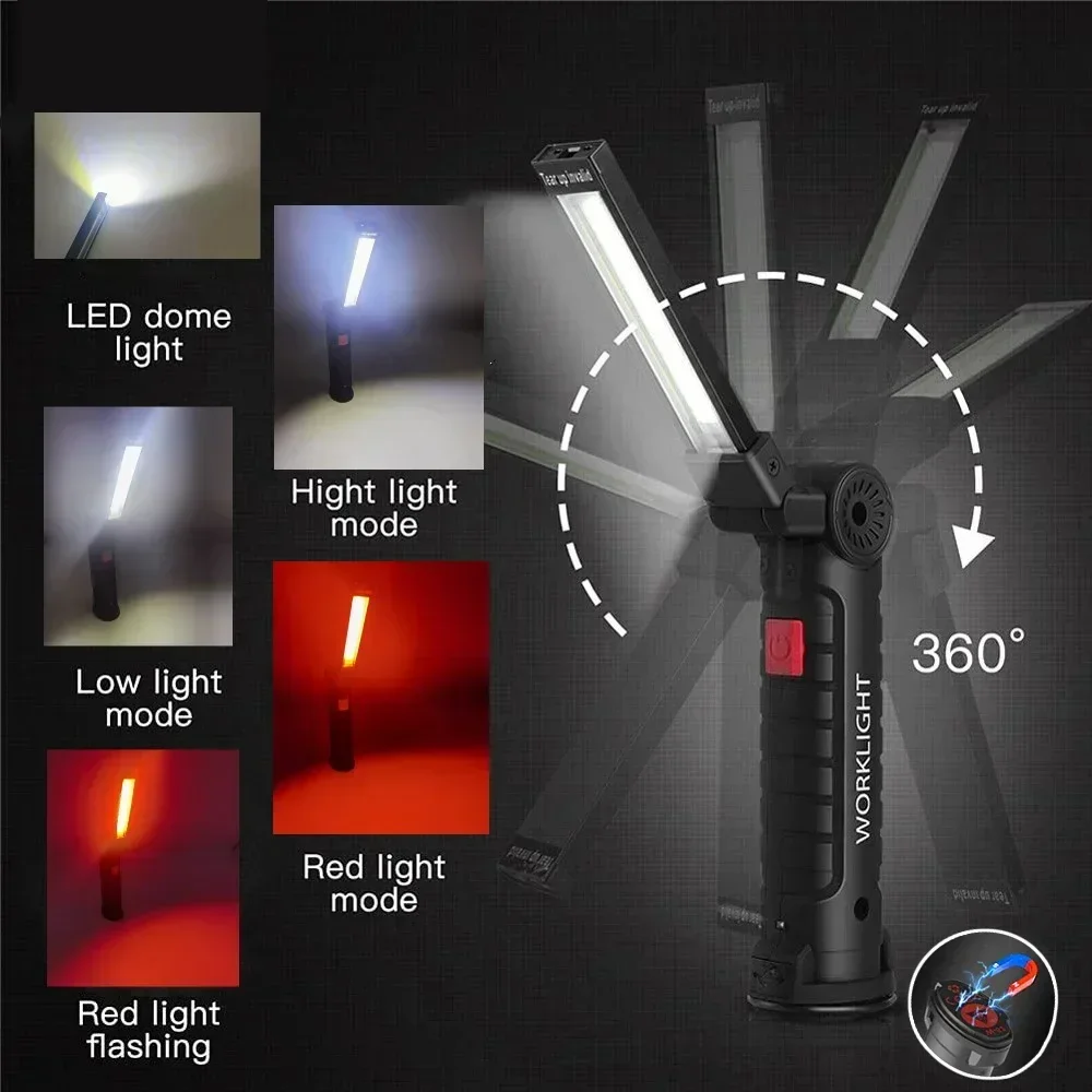 LED COB Flashlight USB Recharg - Outdoor Lighting Types ulasan dan harga