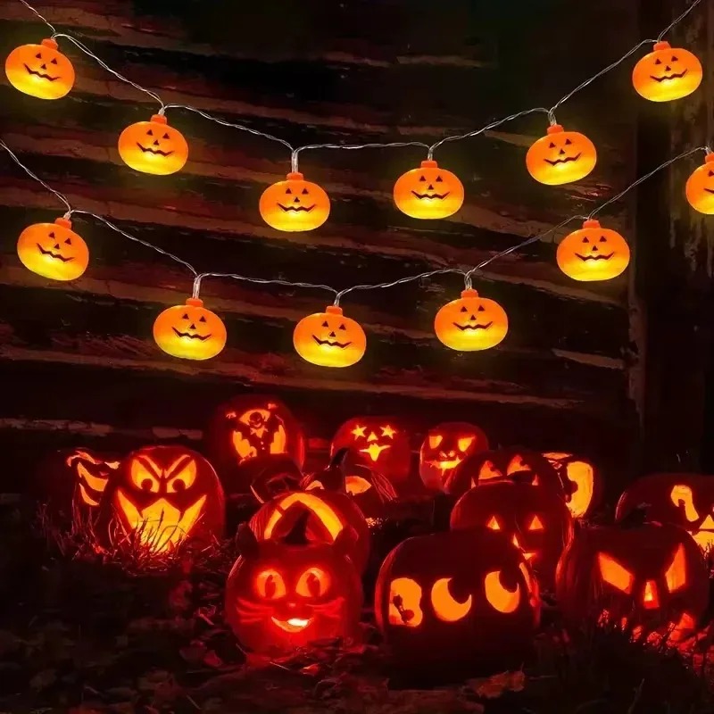 Pumpkin Halloween String Light - Outdoor Lighting Battery ulasan dan harga