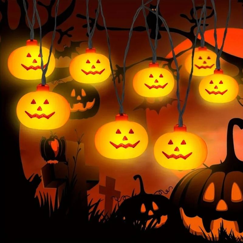Pumpkin Halloween String Light - Outdoor Lighting Battery ulasan dan harga