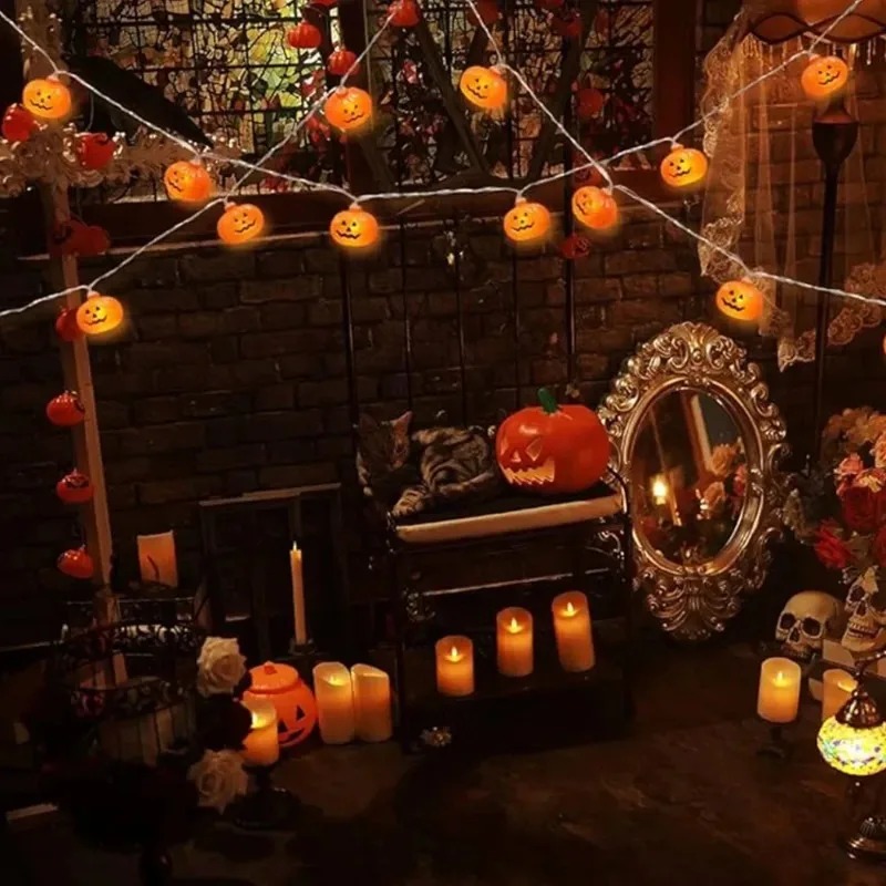 Pumpkin Halloween String Light - Outdoor Lighting Battery ulasan dan harga