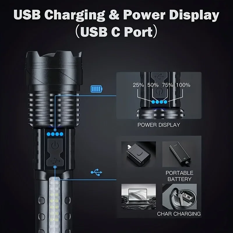 Powerful LED Flashlight Batter - Outdoor Lighting Battery ulasan dan harga