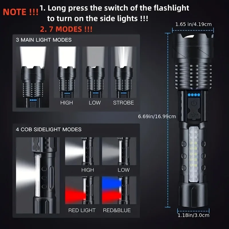 Powerful LED Flashlight Batter - Outdoor Lighting Battery ulasan dan harga