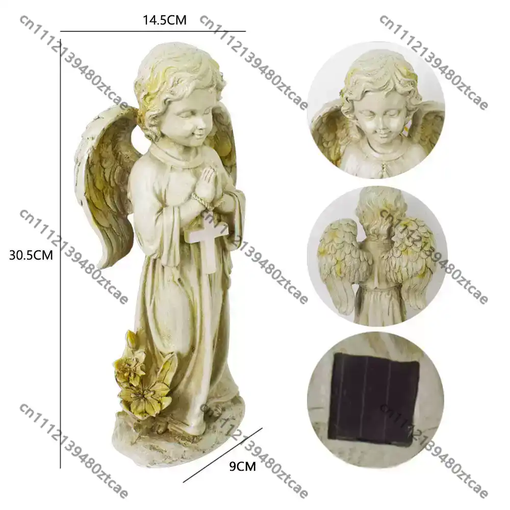 Solar Cross Angel Statue Tomb  - Outdoor Lighting Brass ulasan dan harga
