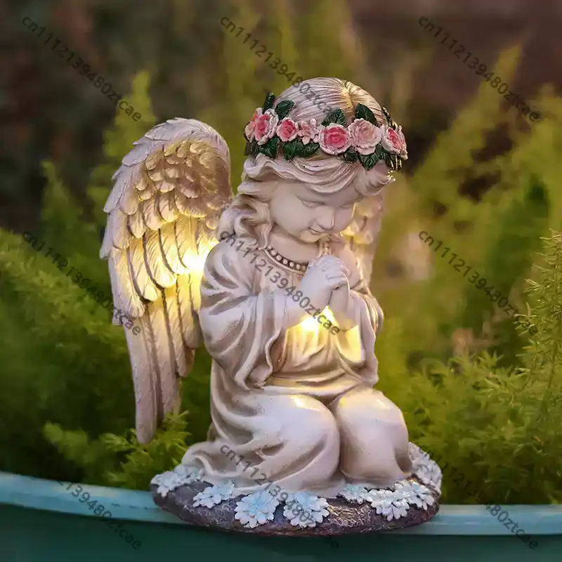 Solar Cross Angel Statue Tomb  - Outdoor Lighting Brass ulasan dan harga